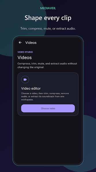 MediaVeil video editing workspace